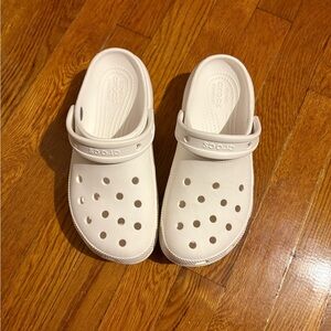 White platform Crocs size 7